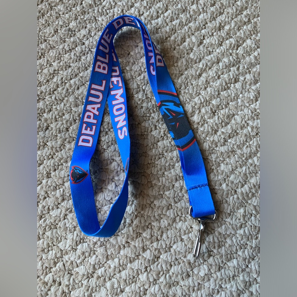 New Depaul demon blue & red lanyard keychain